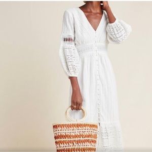 Anthropologie Ebba Eyelet midi dress size 6p